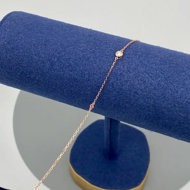 18K金 钻石红色宝泡泡手链 可调节时尚简约百搭轻奢 多样性发一