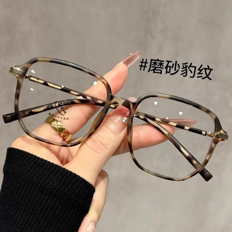 复古豹纹防蓝光眼镜女可配度数近视专业配镜素颜大框女式眼睛镜框
