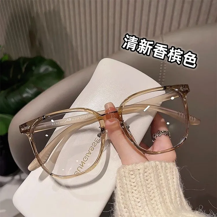 超轻冷茶色眼镜女设计师款近视可配度数素颜神器大框显瘦眼睛框架