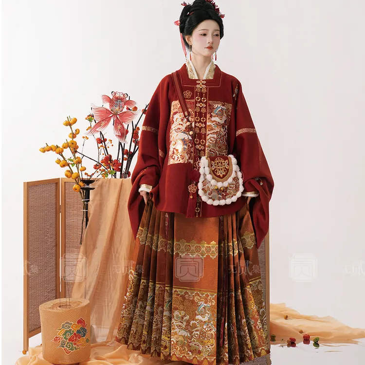 无贰集原创【斜跨包】红色喜庆日常百搭秋冬汉元素背包汉服包