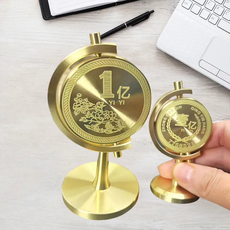 黄铜实心摆件高档一个亿小目标书房客厅车载办公室创意桌面摆件