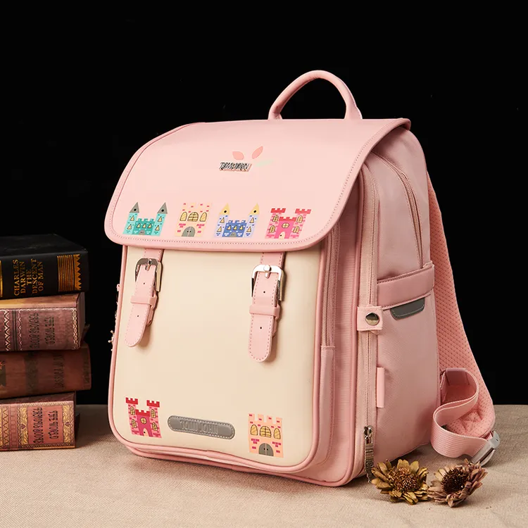 托米约翰大容量减负书包小学生护脊书包轻便时尚百搭双肩背包