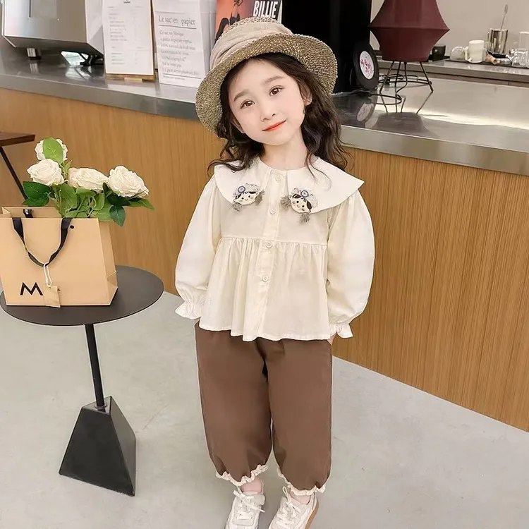 女童衬衫韩版2025新款儿童网红娃娃衫宝宝春秋款衣服