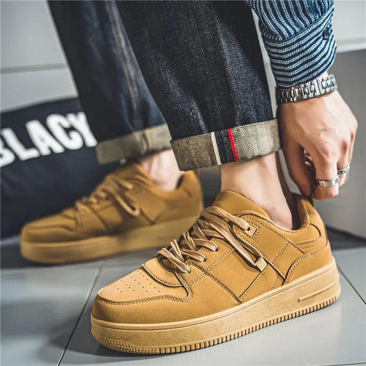 2023四季款鞋子男潮鞋港风百搭工装男士休闲复古潮流学生板鞋透气