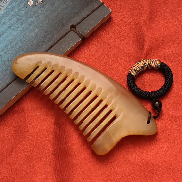 正宗牛角海豚经络按摩梳防静电多功能家用便携牛角头疗防脱包包梳