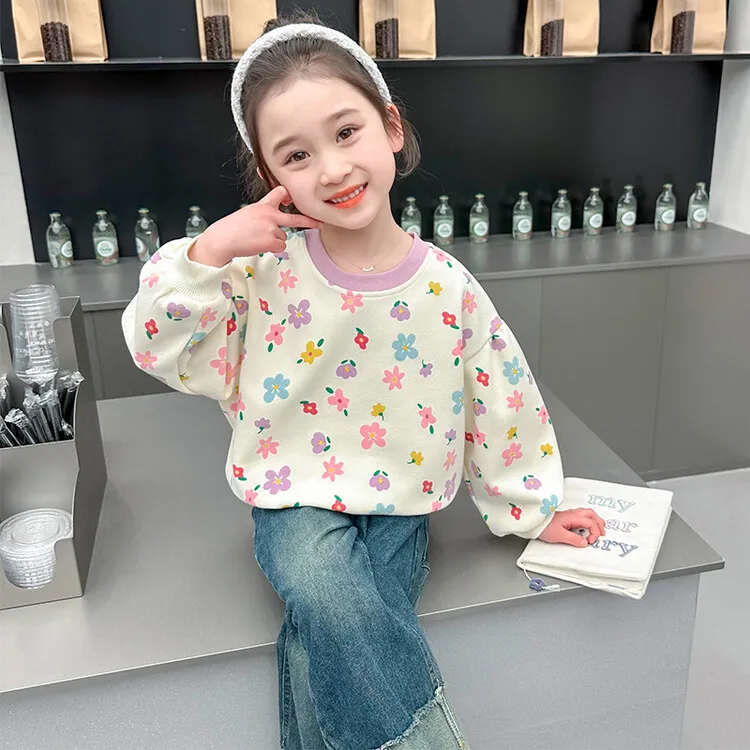 女童卫衣春秋2025新款儿童洋气宝宝秋季时髦长袖休闲甜美秋装上衣