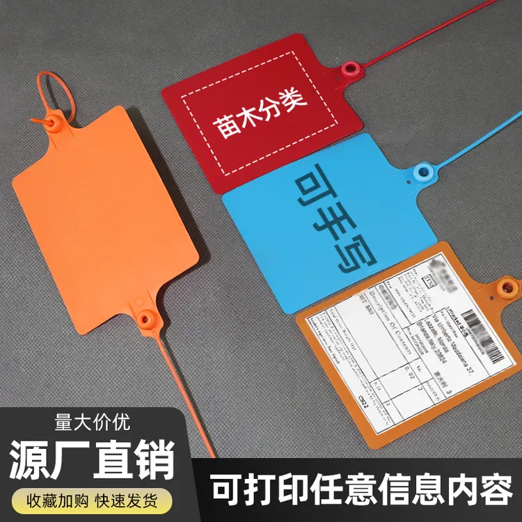 中通快运吊牌专用双头挂签橙色物流快递单粘贴塑料标签总部标准锁