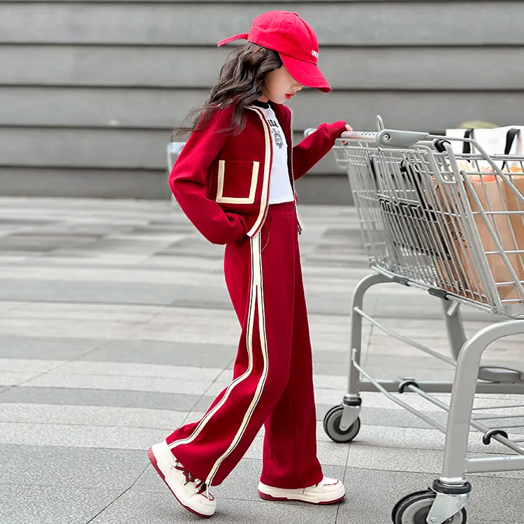 女童6-12岁潮款运动套装春秋款网红炸街大童秋装2025新款洋气时髦