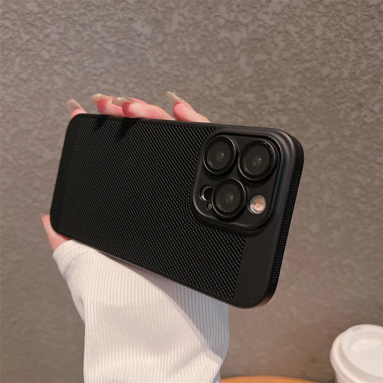 适用iPhone15ProMax手机壳苹果14Pro网孔散热13全包12透气X保护套