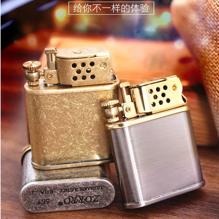ZORRO正品佐罗纯铜561半自动弹射杜月笙同款阿普杜拉煤油打火机