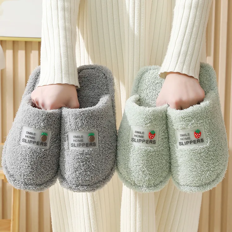 棉拖鞋瓷砖地板防滑成人绒毛拖鞋女学生宿舍冬天不臭耐脏可水洗