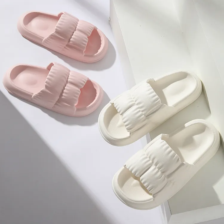 加厚软底拖鞋女士闺蜜马卡龙踩屎感空气凉拖居家面包防尘耐脏纯色