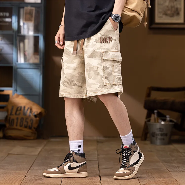 男士夏季 加大码工装5分裤 胖哥宽松潮流高街大码百搭休闲运动裤