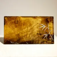 金丝楠阴沉木竹韵水波纹茶盘摆件