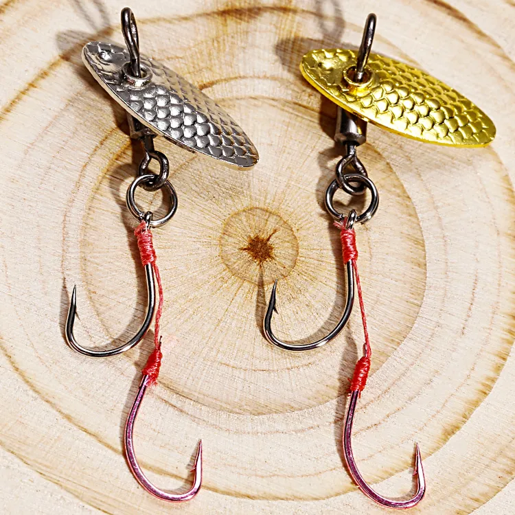 天外仙路亚双钩改装旋转瓜子亮片飞蝇钩套装微物毒虫白条马口叶氏