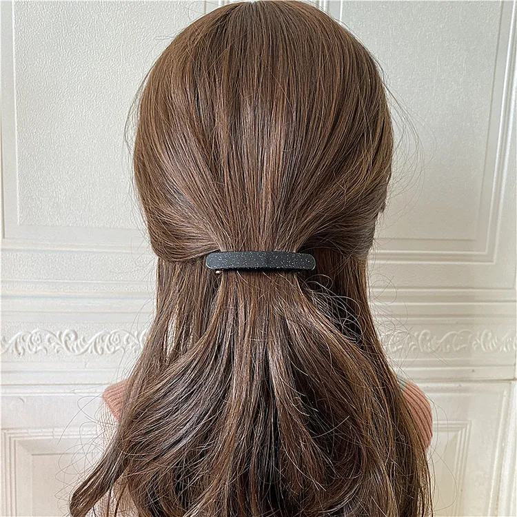 黑色小中大号发夹女后脑勺成人优雅头饰发饰马尾夹弹簧夹一字夹顶