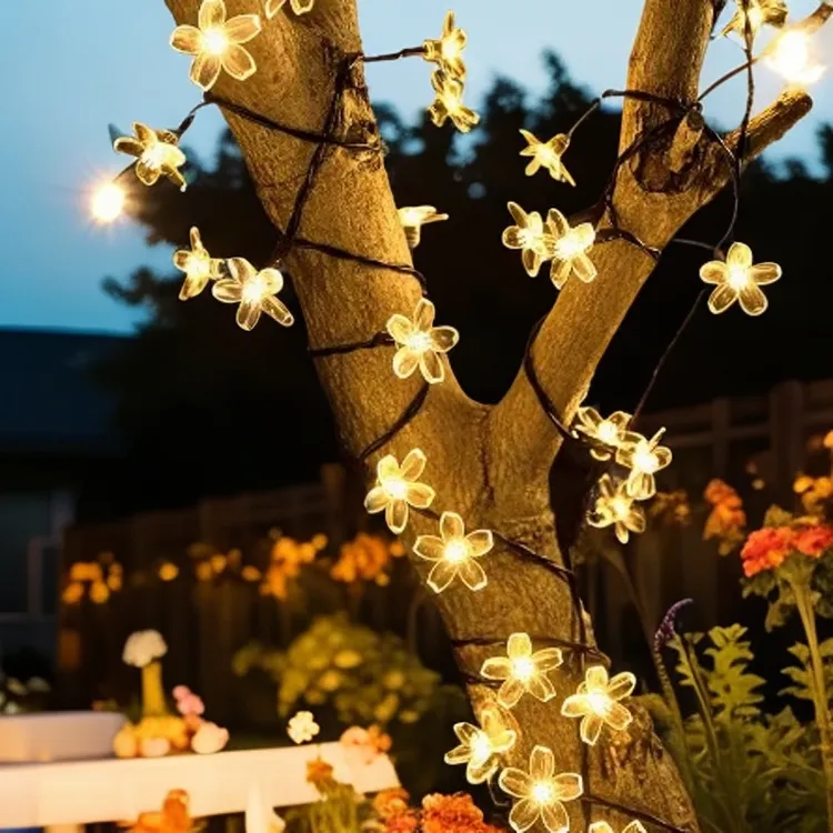 户外挂树上氛围led彩灯太阳能灯串防水院子花园阳台装饰露营景观