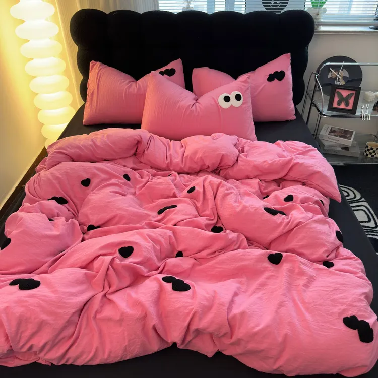 超柔软-ins风毛巾绣婴儿可以放心睡四件套学生宿舍三件套四季款--