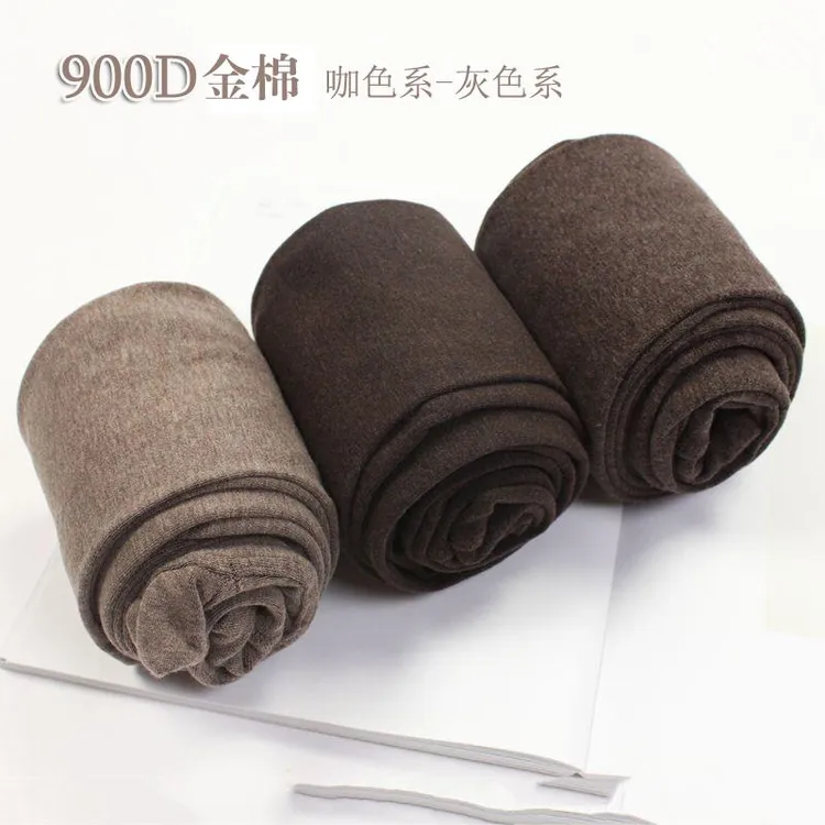 日系900D秋冬薄绒哑光棉裤袜加绒加厚微压内搭裤袜奶咖色咖啡色