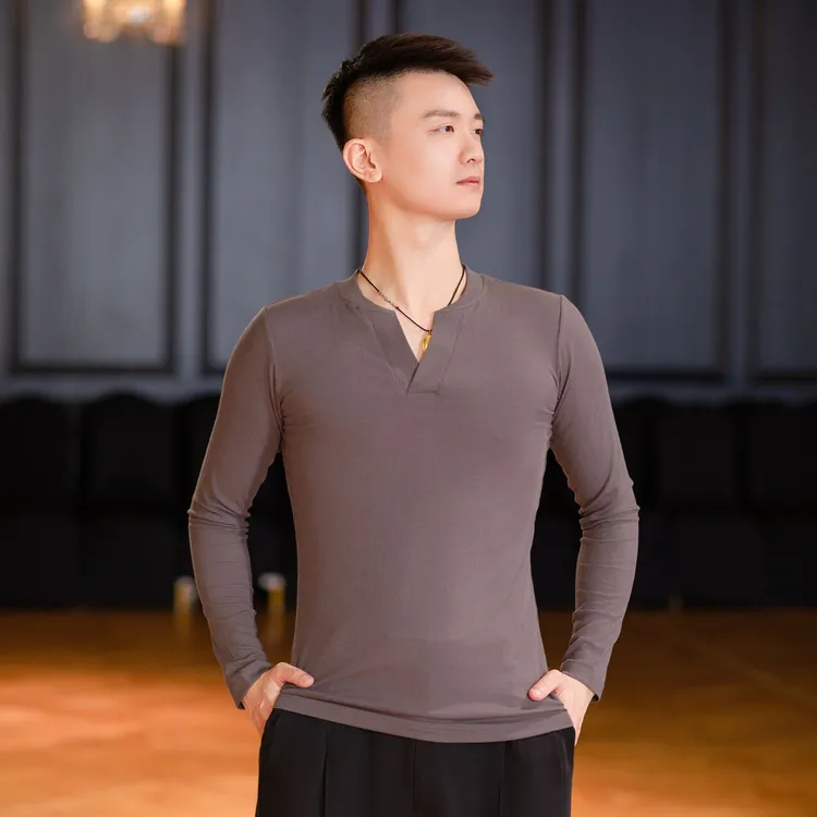 丹珍秋冬舞服男款上衣国标舞蹈练功服摩登舞成人跳舞服装N01