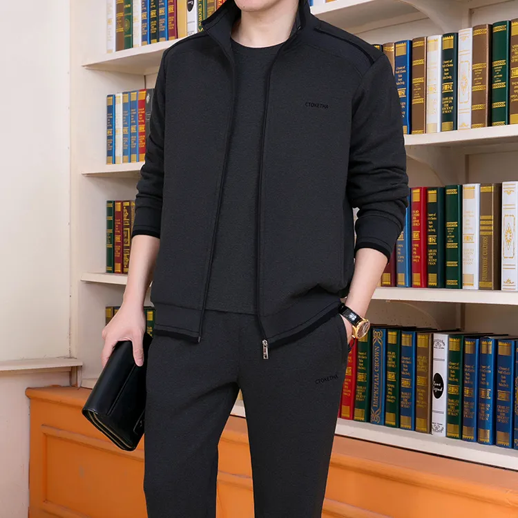 中老年运动套装男士春秋季新款爸爸休闲春装中年人运动服男三件套