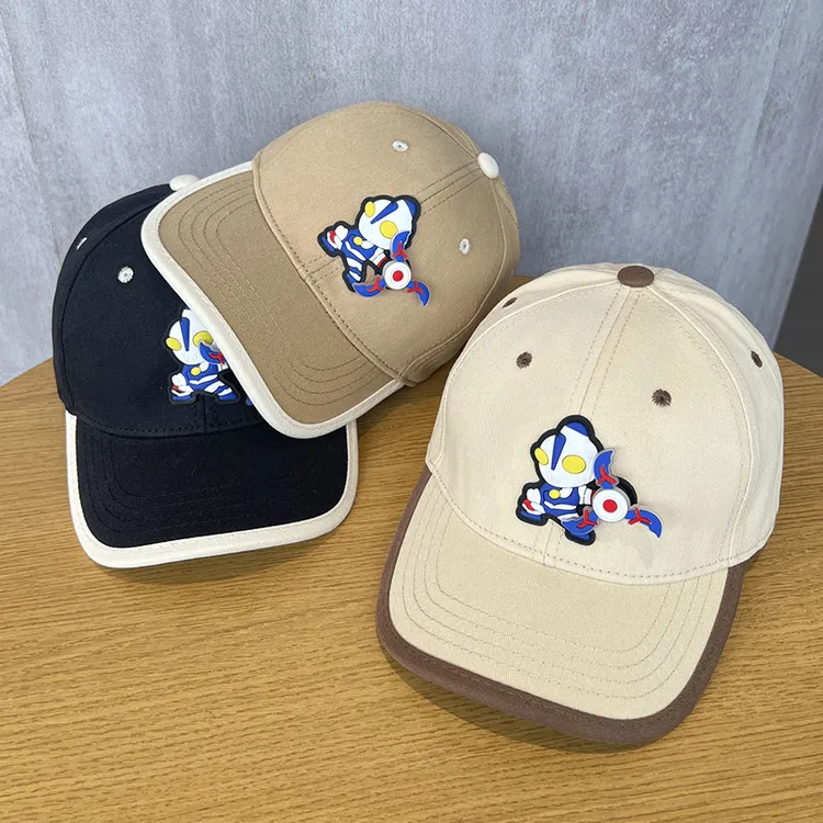 儿童帽子春秋新款男女童防晒鸭舌帽韩版时尚卡通奥特曼遮阳棒球帽