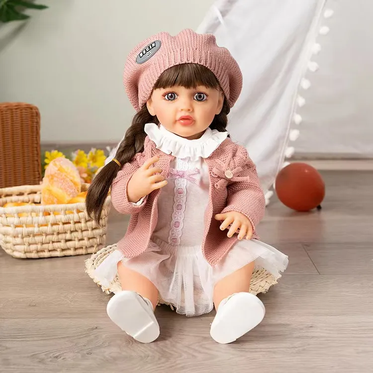 中文对话55cm粉色嘟嘟55cm全搪胶娃娃仿真娃娃发生款发货不发电池