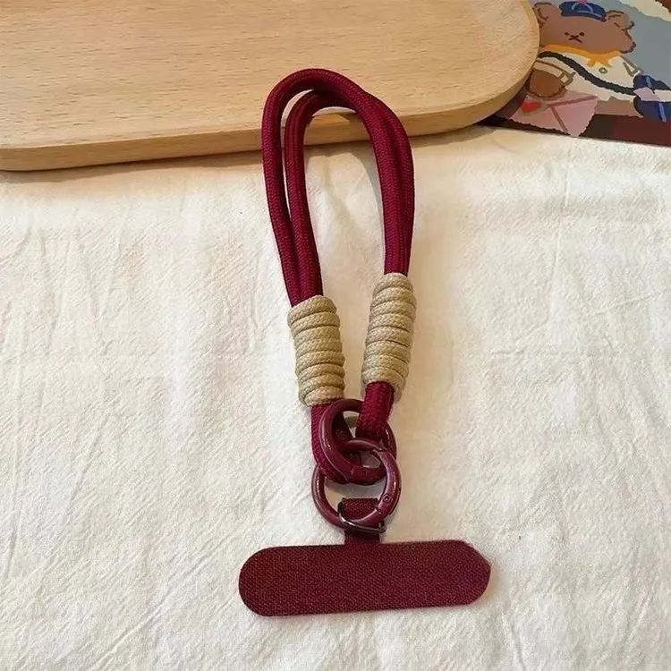 ins红色酒红耐用挂绳手机钥匙扣结实通用百搭手腕腕带背带挂链