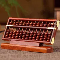 红算盘小号木珠木杆 桌面书房摆件新中式