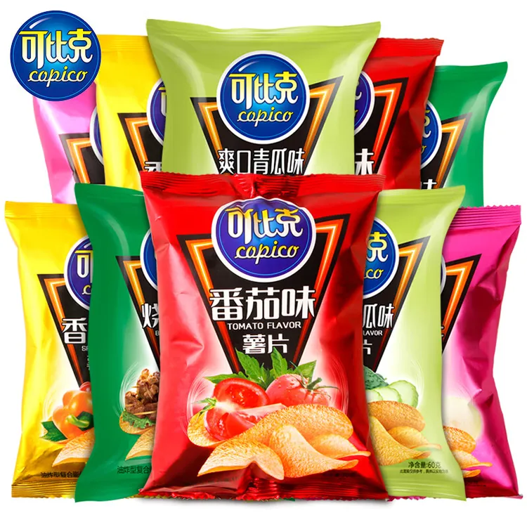 可比克薯片大包55g*8袋追剧解馋小吃休闲零食品一整箱小零食薯片