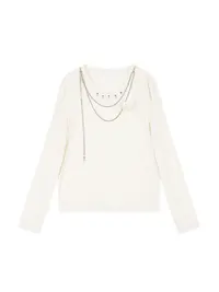 无艳一禾【松弛感天菜】高货针织打底金属装饰长袖针织衫