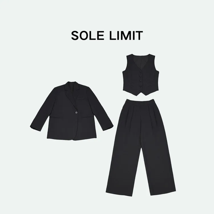 Solelimit柔软舒适挺括有型经典女士极简廓形西装三件套HN