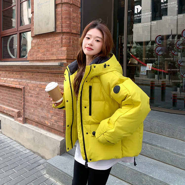 高级感宽松工装连帽羽绒服女2025冬季新款时尚保暖白鸭绒加厚外套