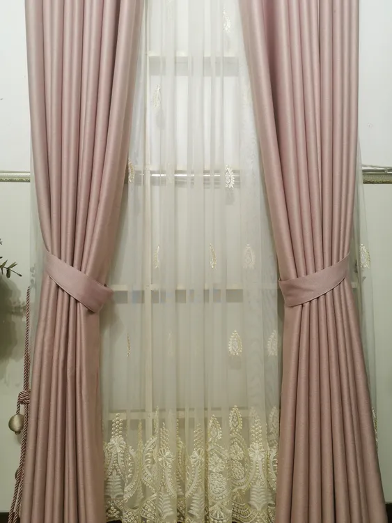 双面棉朵麻窗帘打孔款