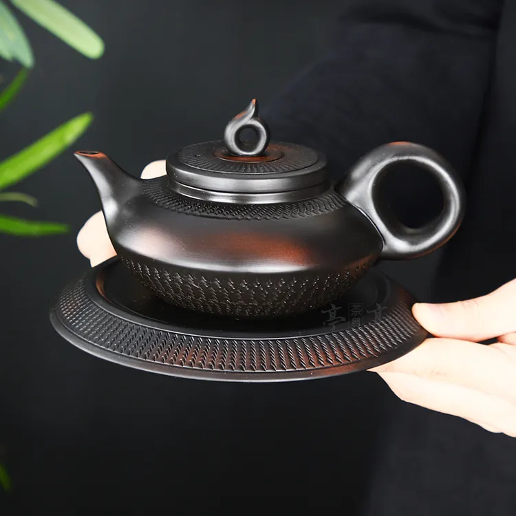 紫陶茶壶莲灯壶跳刀泡茶壶功夫茶具家用过滤单壶泡茶神器茶杯壶承