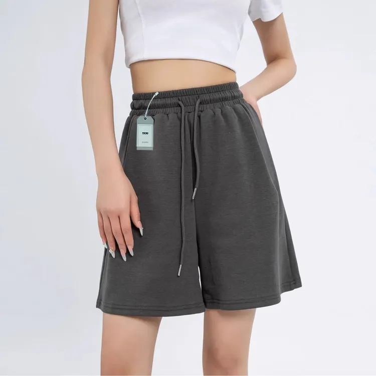 杜拉妮夏季薄款运动短裤女小个子高腰显瘦宽松a字阔腿休闲五分裤
