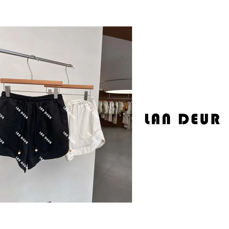 【星夜烟火】莱赛尔亚麻时尚百搭宽松抽绳气质显瘦休闲短裤子女