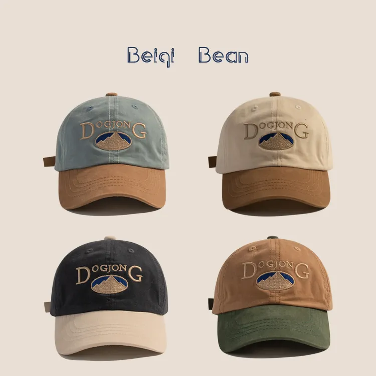 韩版拼色儿童复古潮牌遮阳鸭舌帽男女宝宝休闲百搭亲子出游棒球帽