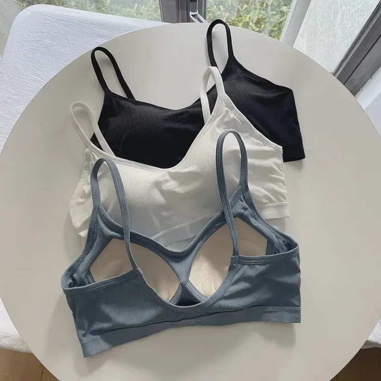 美背小吊带无痕内衣夏季薄款女聚拢小胸背心式文胸罩无钢圈夏打底