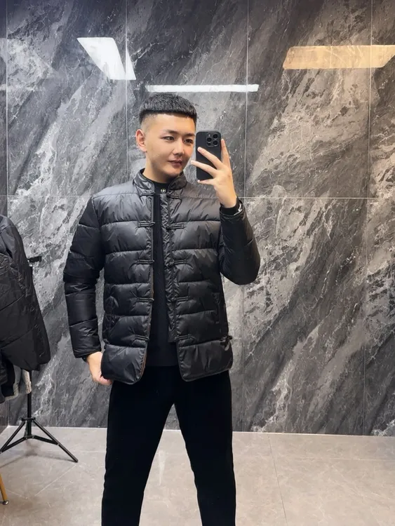 8072冬季休闲修身男士轻薄唐装棉衣保暖立领复古风中国风盘扣棉服