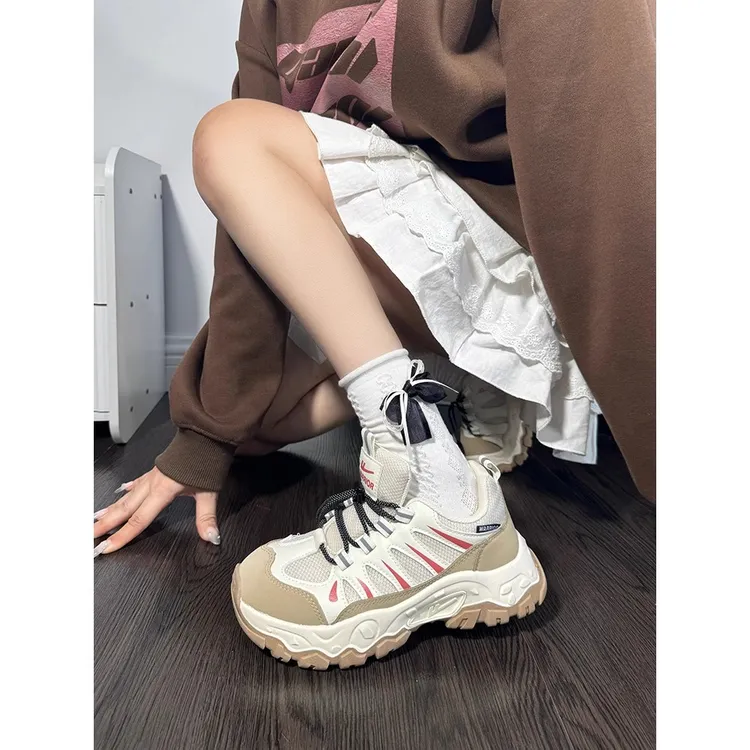 回力女鞋老爹鞋女2024新款百搭户外登山鞋厚底增高爆款休闲运动鞋