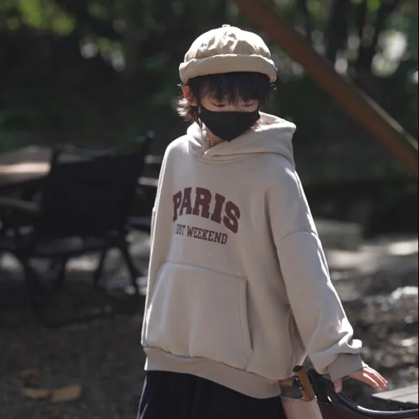 刘刘妈&亲子装冬季卫衣童装加绒加厚上衣男童韩系帅气男孩