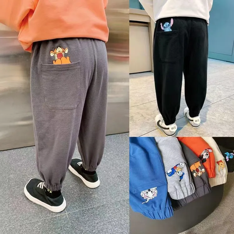 春秋装新款宝宝裤子中小儿童休闲百搭长裤卡通男女童小脚口洋气