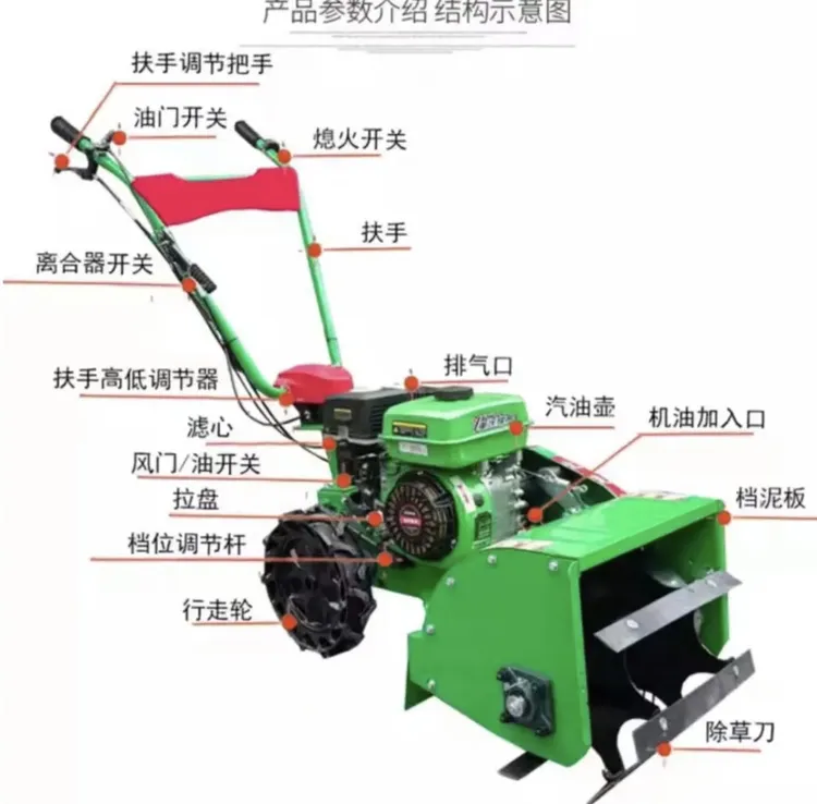 四驱农用汽油自走式锄草机旋耕除草机小型