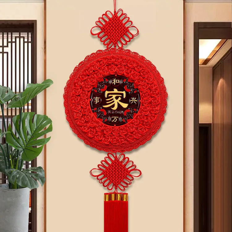 新款中国结挂件过年过节新婚喜庆乔迁玄关入户门电视墙背景装饰品