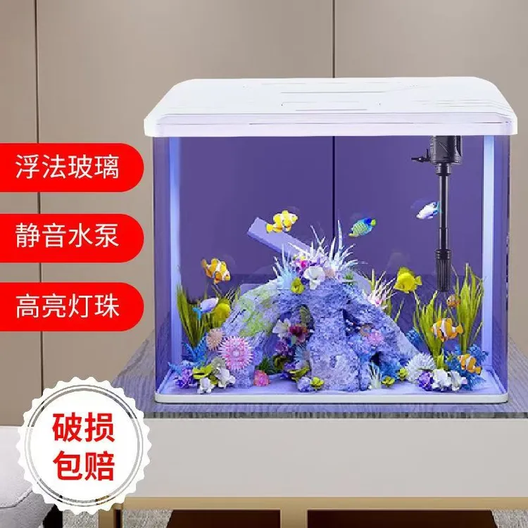 小型免换水新款金鱼缸懒人缸水族箱循环生态缸生态鱼缸办公室鱼缸
