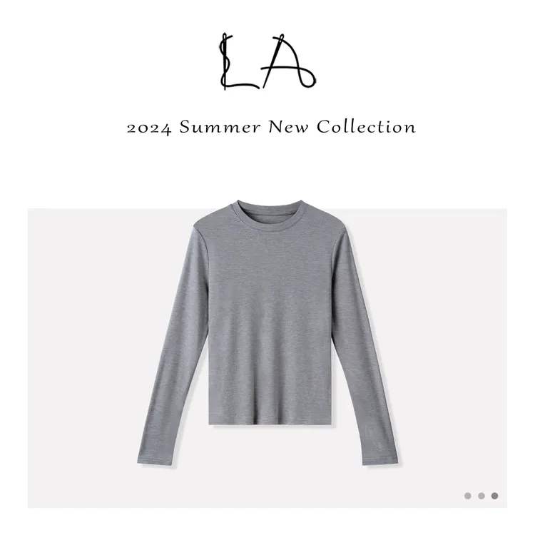 LA【云朵泡芙】天丝+羊毛秋季圆领长袖打底衫舒适上衣770100