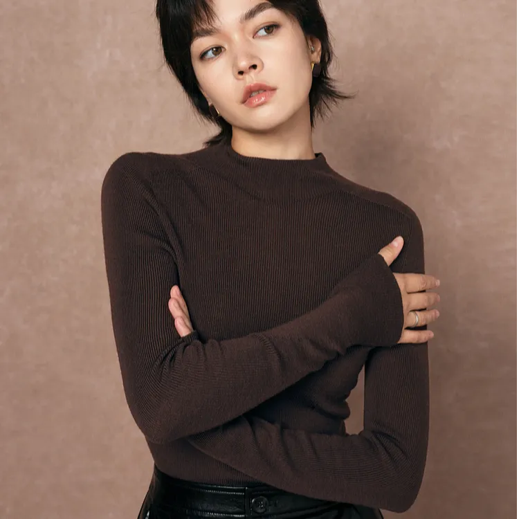 全羊毛半高领无缝一体 多色修身显瘦百搭秋冬长袖针织打底衫