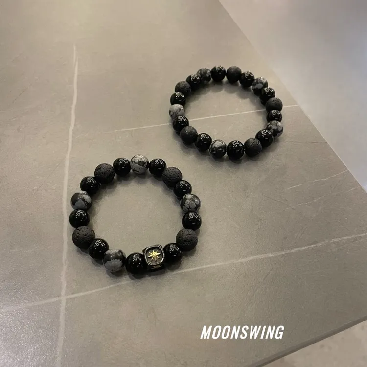 合金手链 新中式金芒星手链男女双十一国潮串珠小众ins设计冷淡风