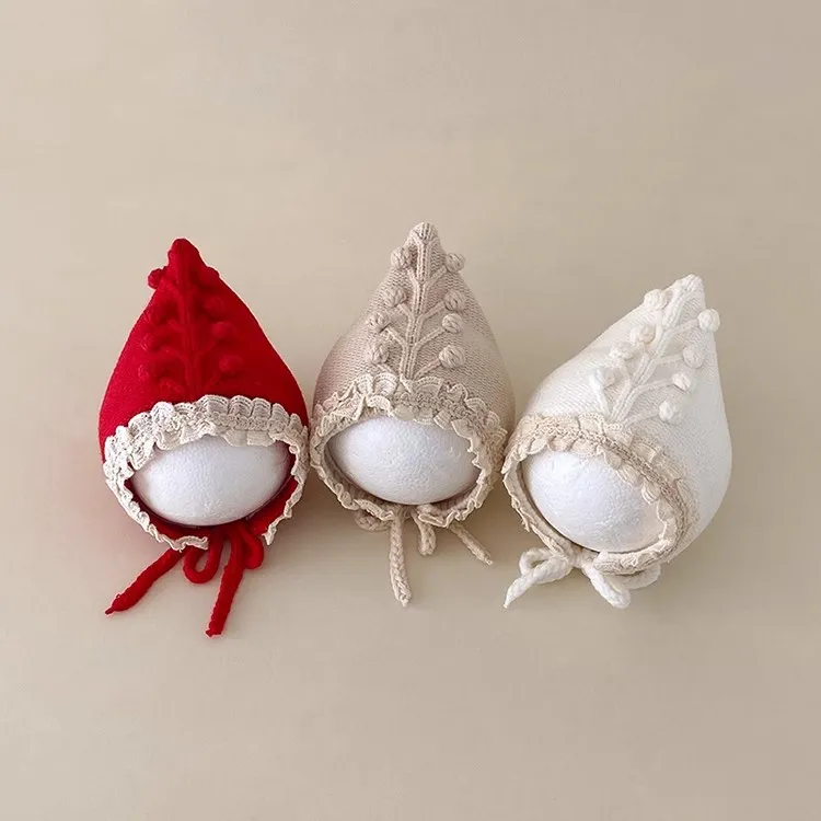 婴儿毛线帽洋气巫师秋冬天宝宝帽子加厚保暖针织蕾丝花边6到12月